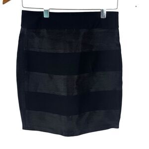 Daniela‎ Corte Black Tonal Stripe Total Zip Mini Skirt Sz XS